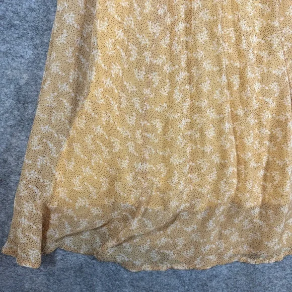 Vintage April Cornell Yellow Midi Skirt Floral Size S Boho Cottagecore Boho Chic - Picture 5 of 14
